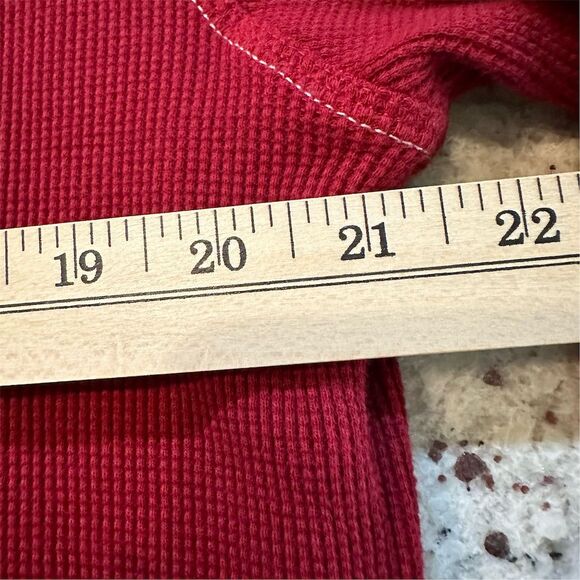 Natural Basix Men's XL Red Long Sleeve Henley Shirt Button-Up - Picture 4 of 7